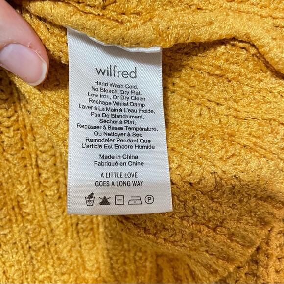 Wilfred Aritzia Orange Chunky Knit Boxy Fit Cardigan Sweater Button Down XXS - Picture 9 of 9